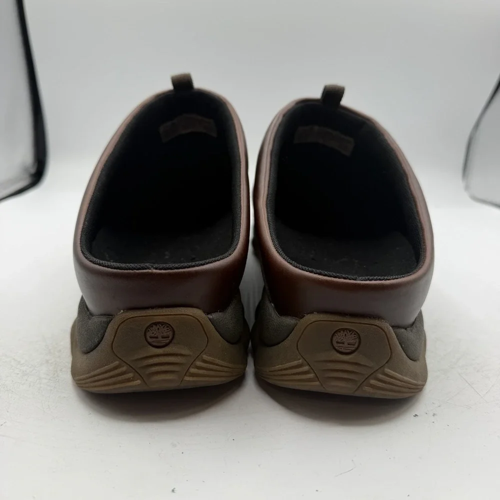 Timberland Clogs Mens Sz 11.5 M Brown Leather Slip On Mules Shoes Backless 77086